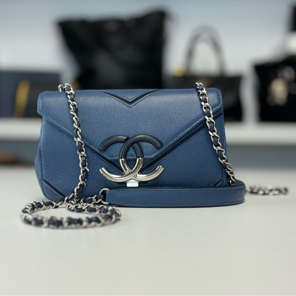 Blue Chanel in Caviar Leather